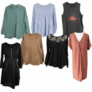 Womens XL Mixed Brand Clothing Bundle Top Dress Hoodie Bryn Walker 7 pieces